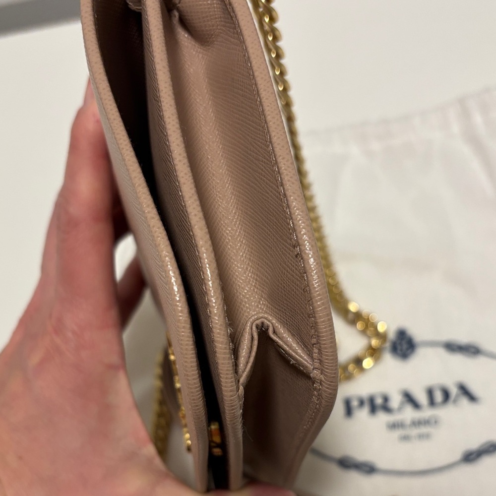 Prada Mini Saffiano Women's Powder Pink Leather Crossbody Bag - Picture 10 of 13